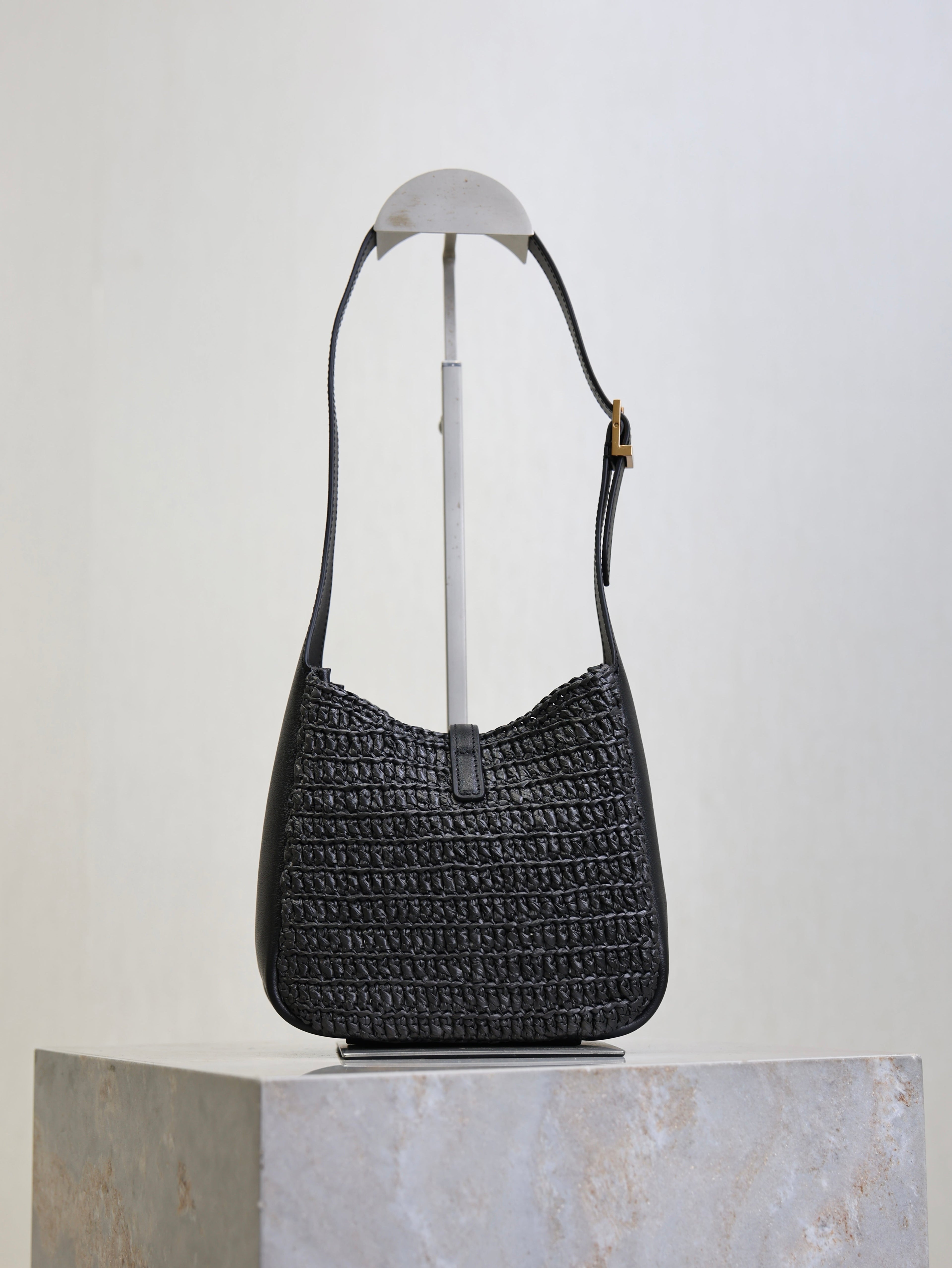 Prada LE 5A7 Mini 15cm Black Raffia Leather GHW