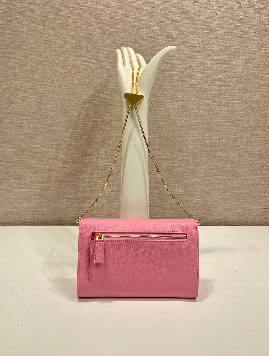 PRA Cross pattern envelope bag pink leather 341153