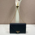 PRA Cross pattern envelope bag black leather 341148