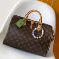 LV Speedy Soft 30 Boho Brown Green Monogram Canvas GHW