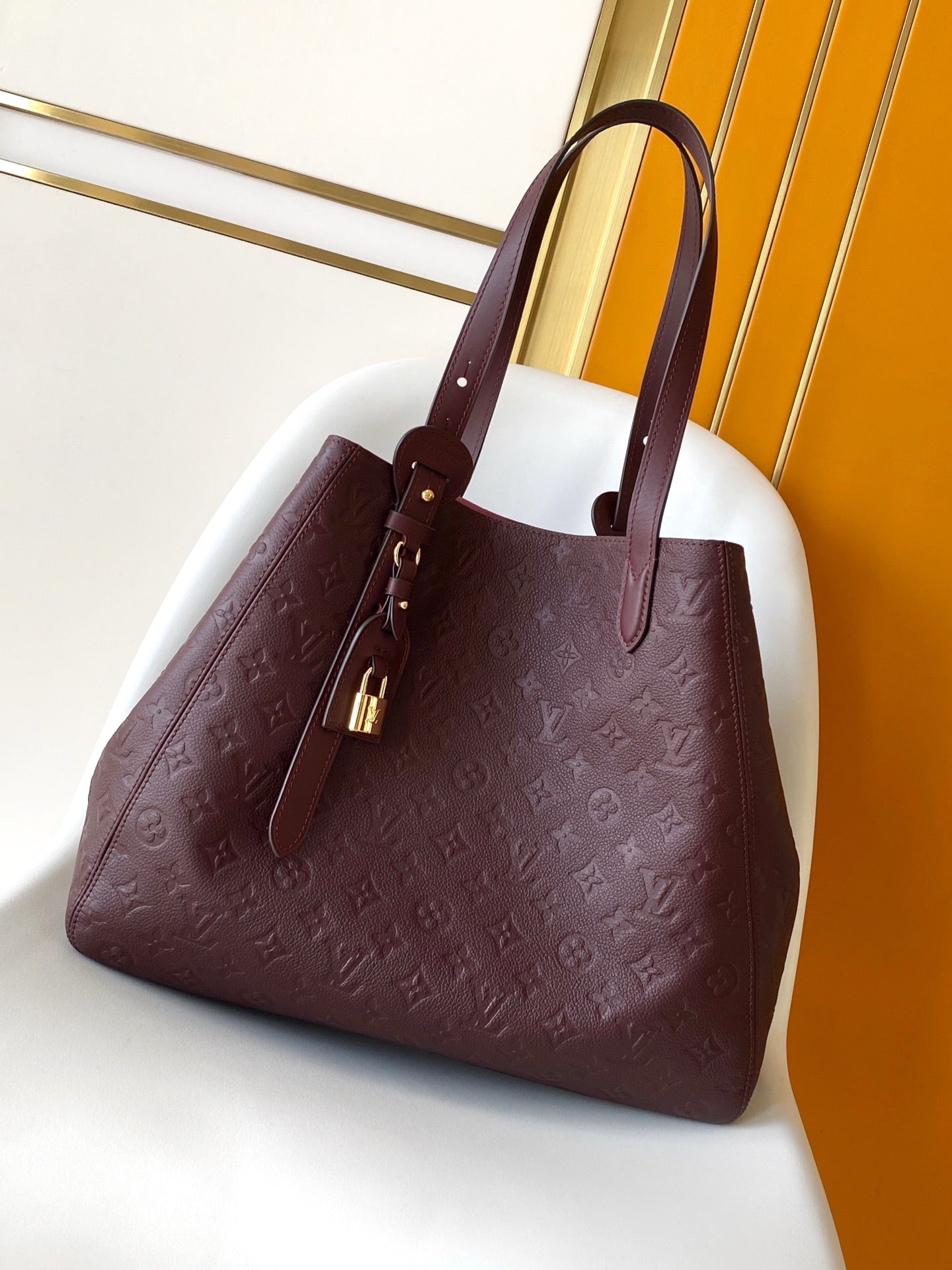 LV All In One PM Burgundy Embossed Monogram Empreinte Cowhide 268416