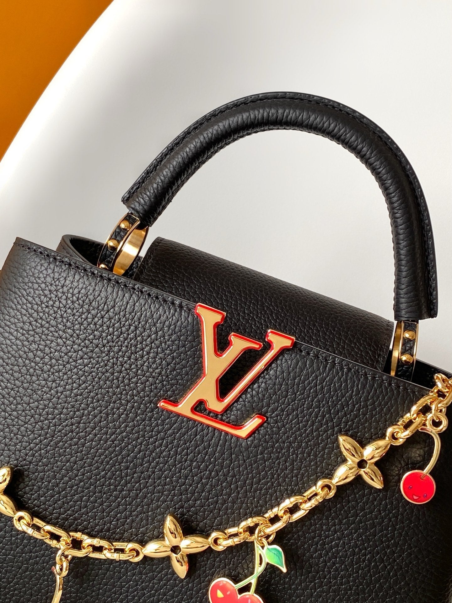 LV x TM Capucines Cheerful Cherry Charms 27 Black Taurillon Leather 268185