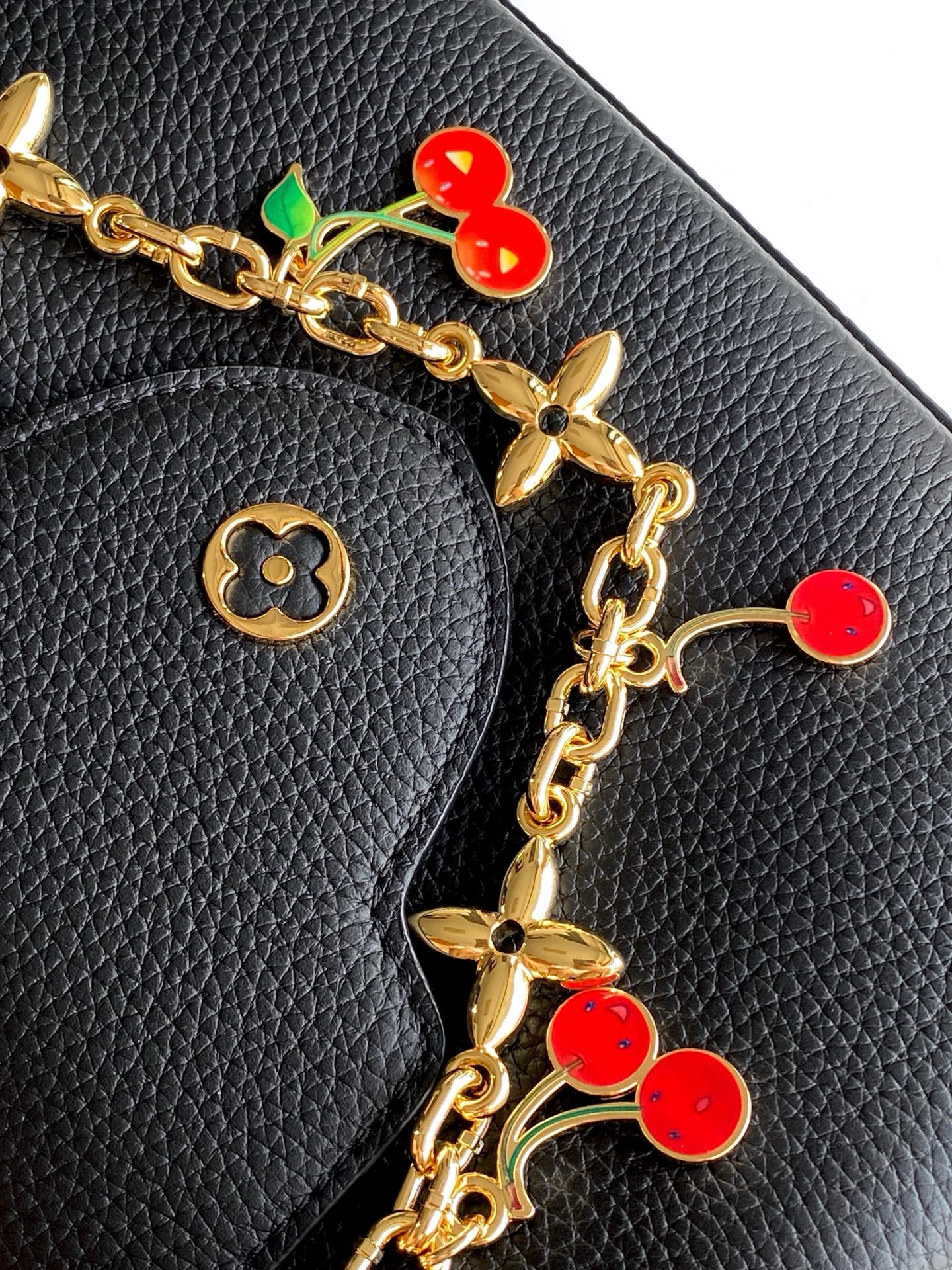 LV x TM Capucines Cheerful Cherry Charms 27 Black Taurillon Leather 268185