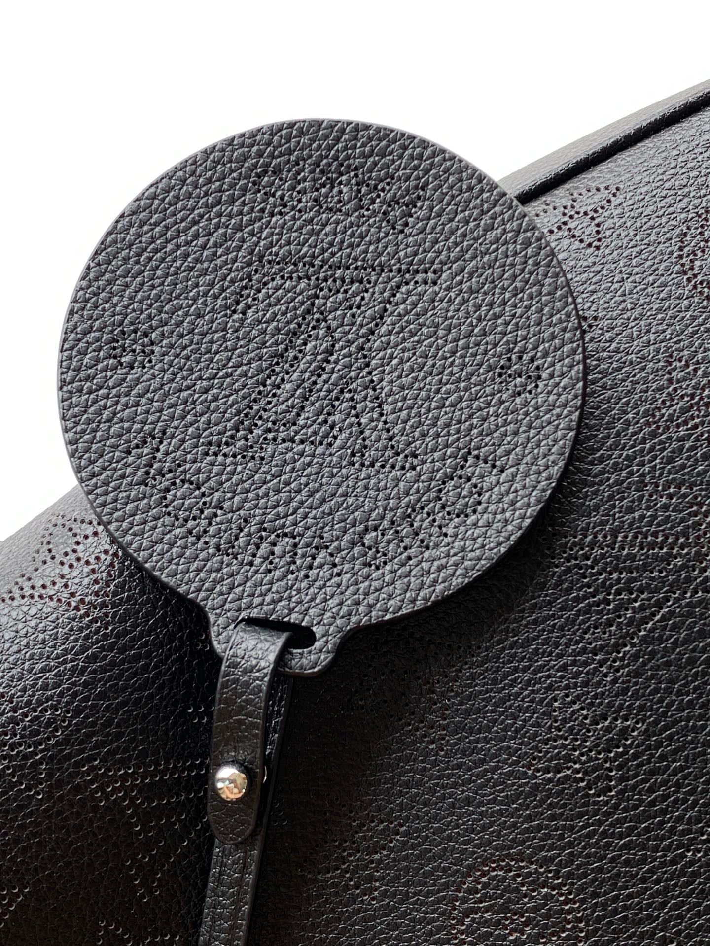 LV All Around MM Black Perforated Mahina Taurillon Leather 268132