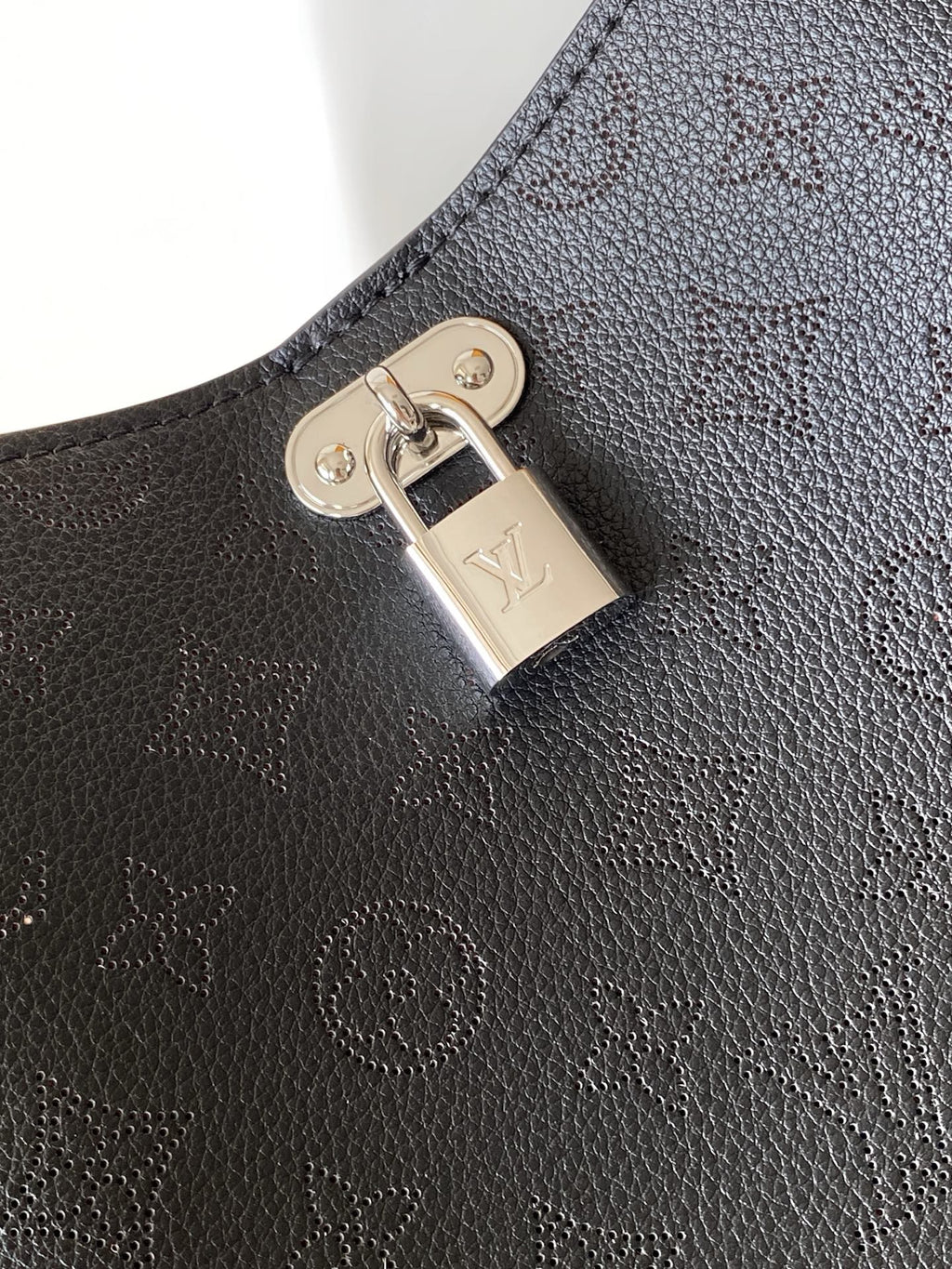 LV All Around MM Black Perforated Mahina Taurillon Leather 268132