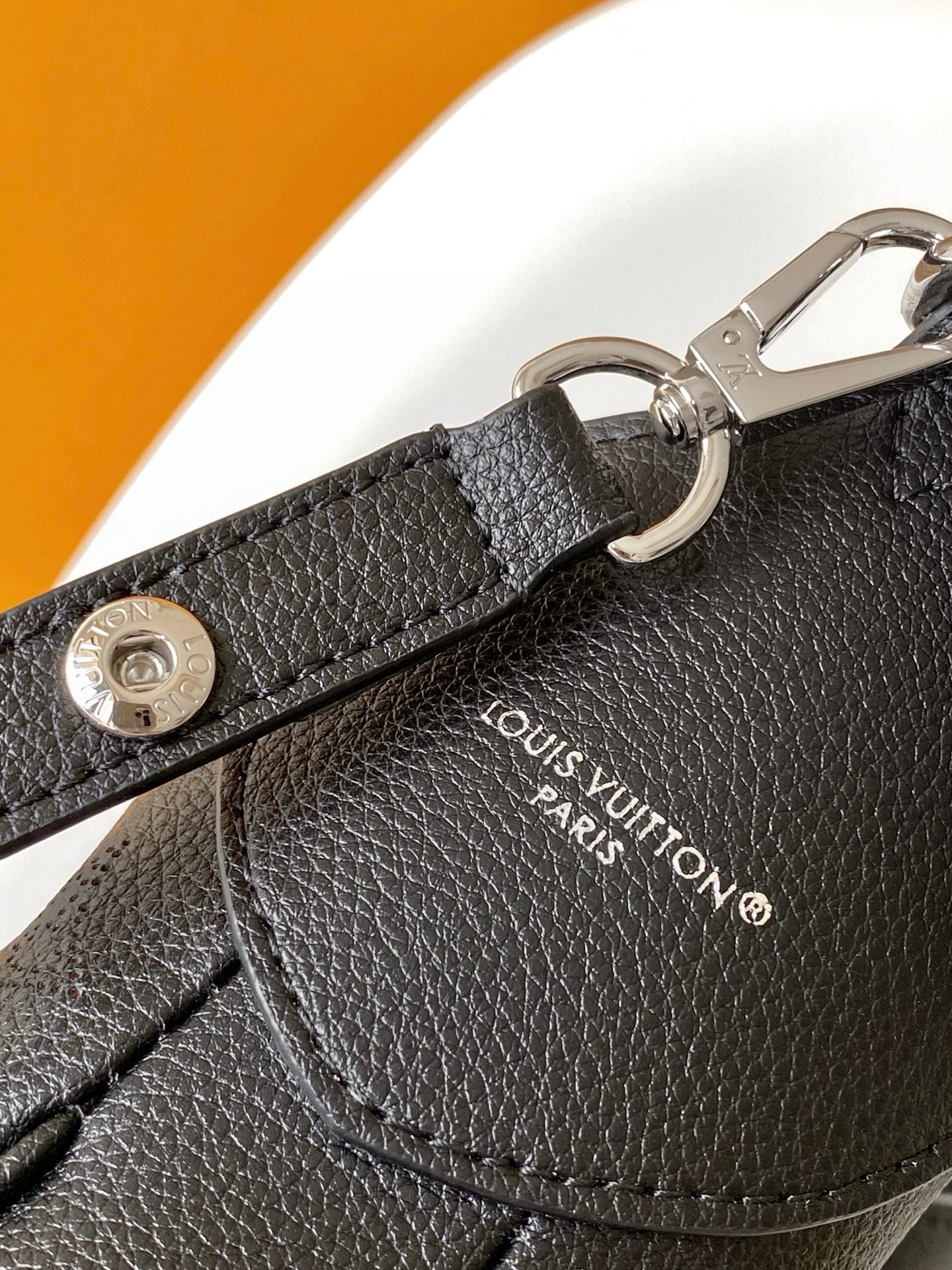 LV All Around MM Black Perforated Mahina Taurillon Leather 268132