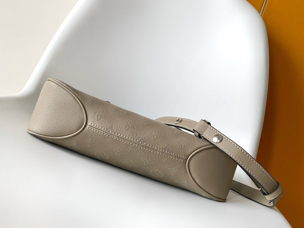 LV All Around MM Gray Perforated Mahina Taurillon Leather 268134