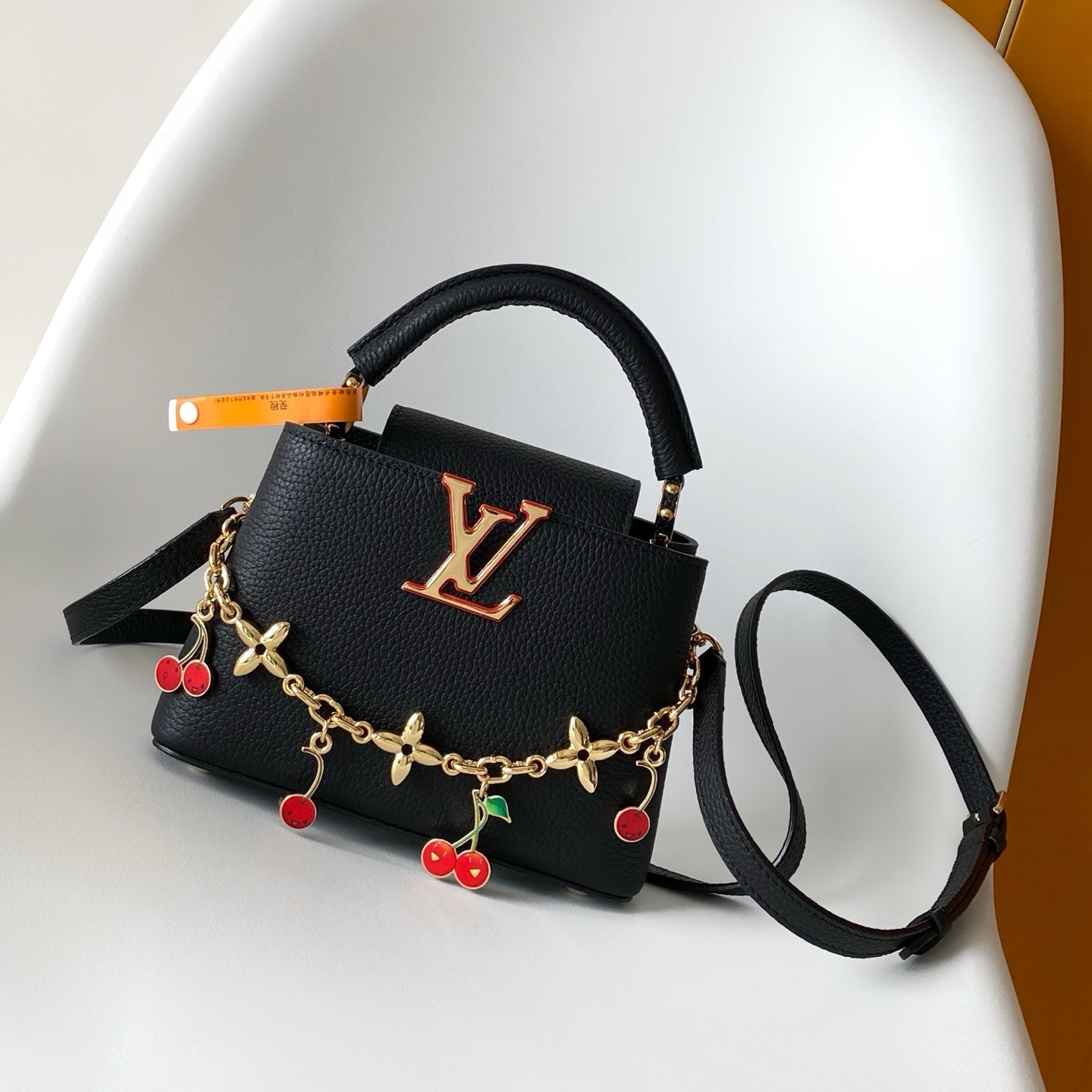 LV x TM Capucines Cheerful Cherry Charms 21 Black Taurillon Leather 268140