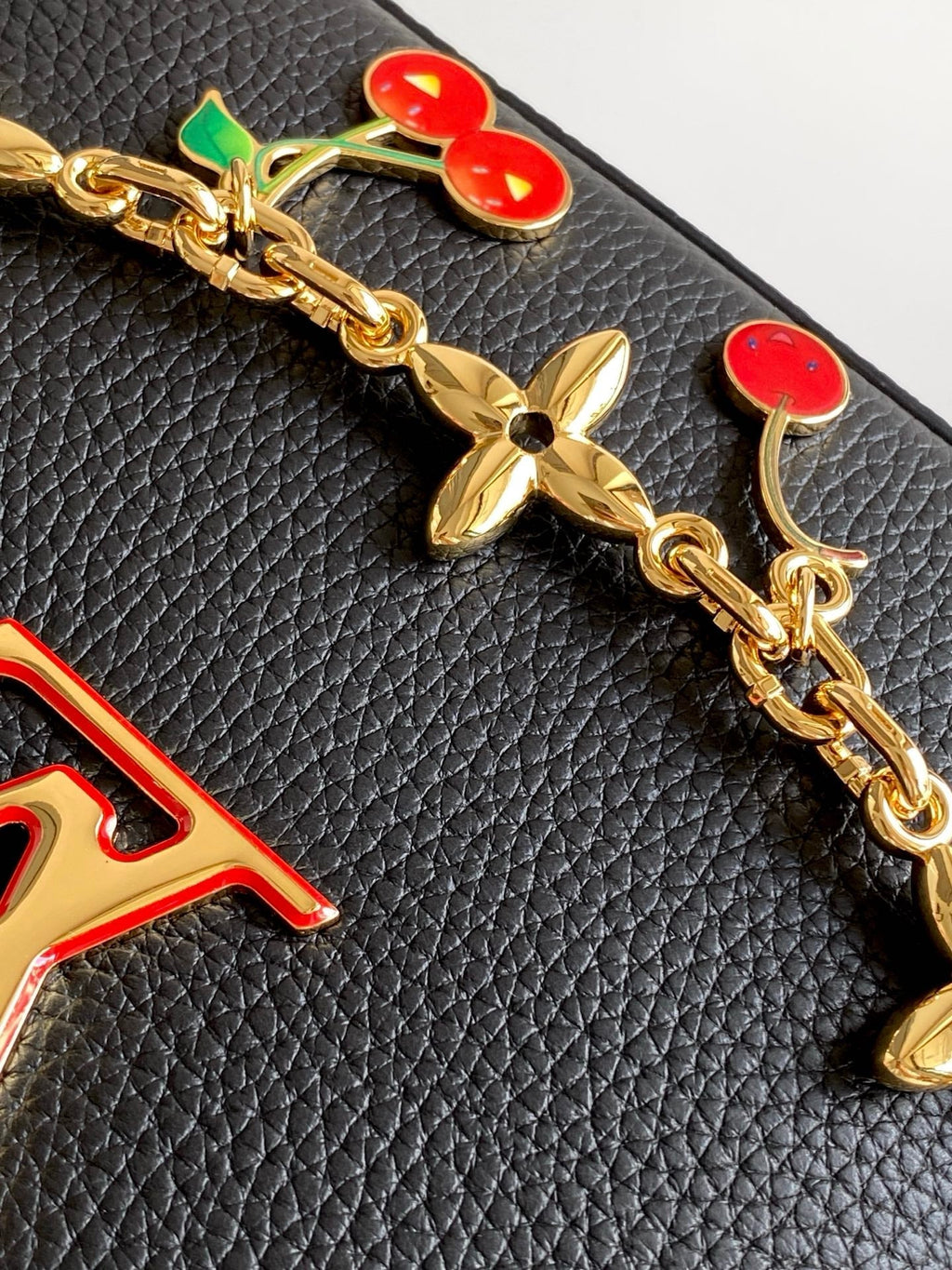 LV x TM Capucines Cheerful Cherry Charms 21 Black Taurillon Leather 268140