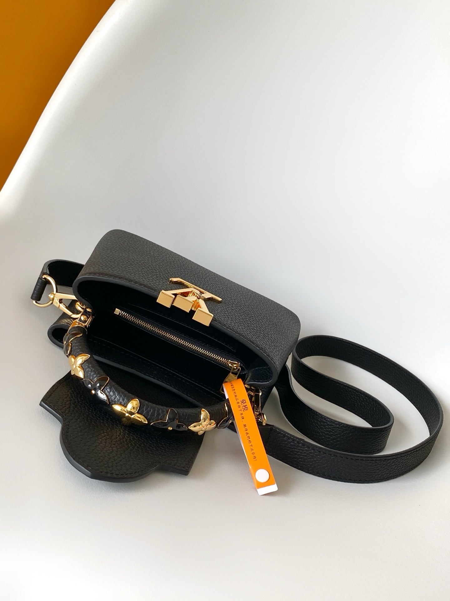 LV Capucines with LV Initials logo 21 Black Taurillon Leather 268143