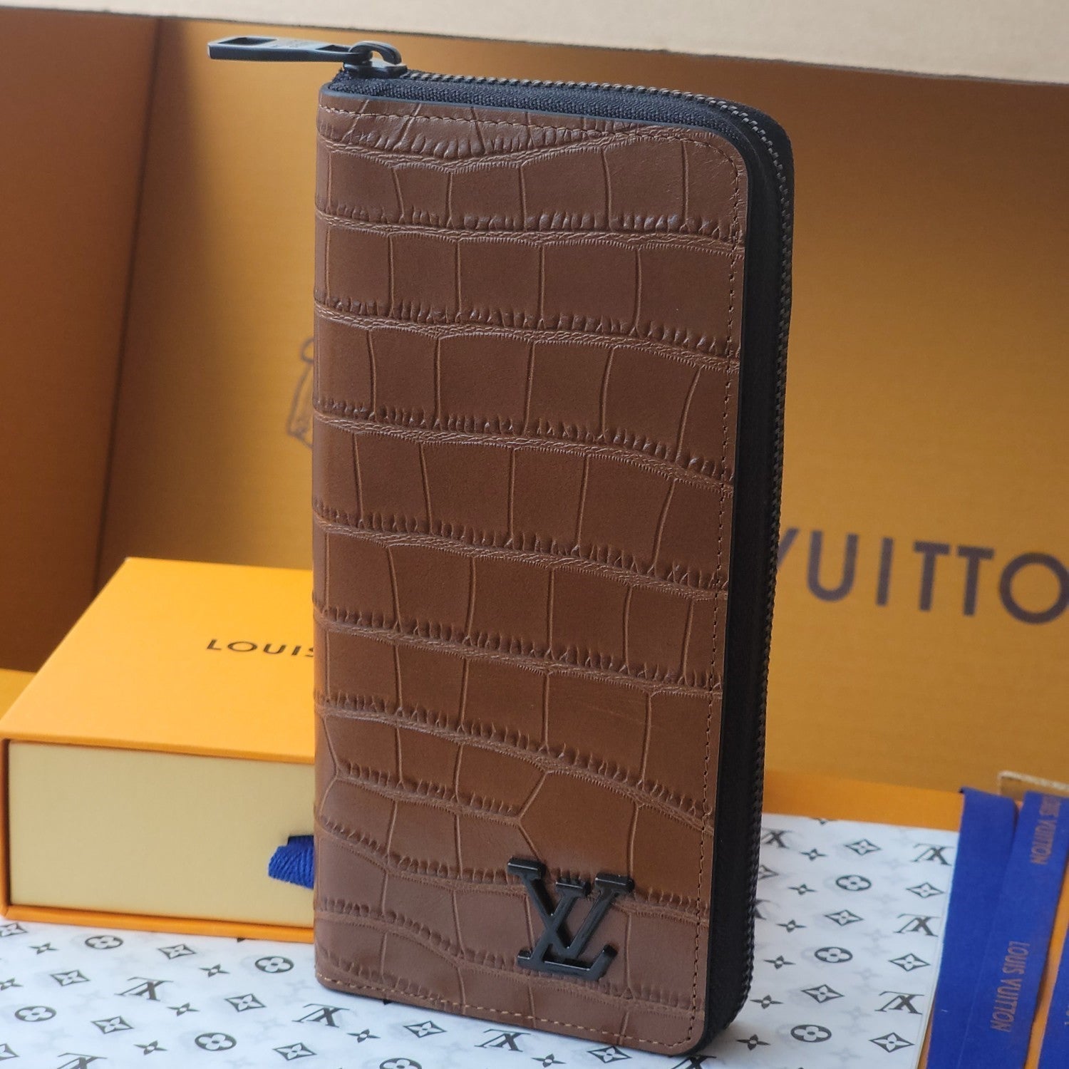LV M81830Zippy Vertical Wallet  Brown Crocodile Leather (Copy)