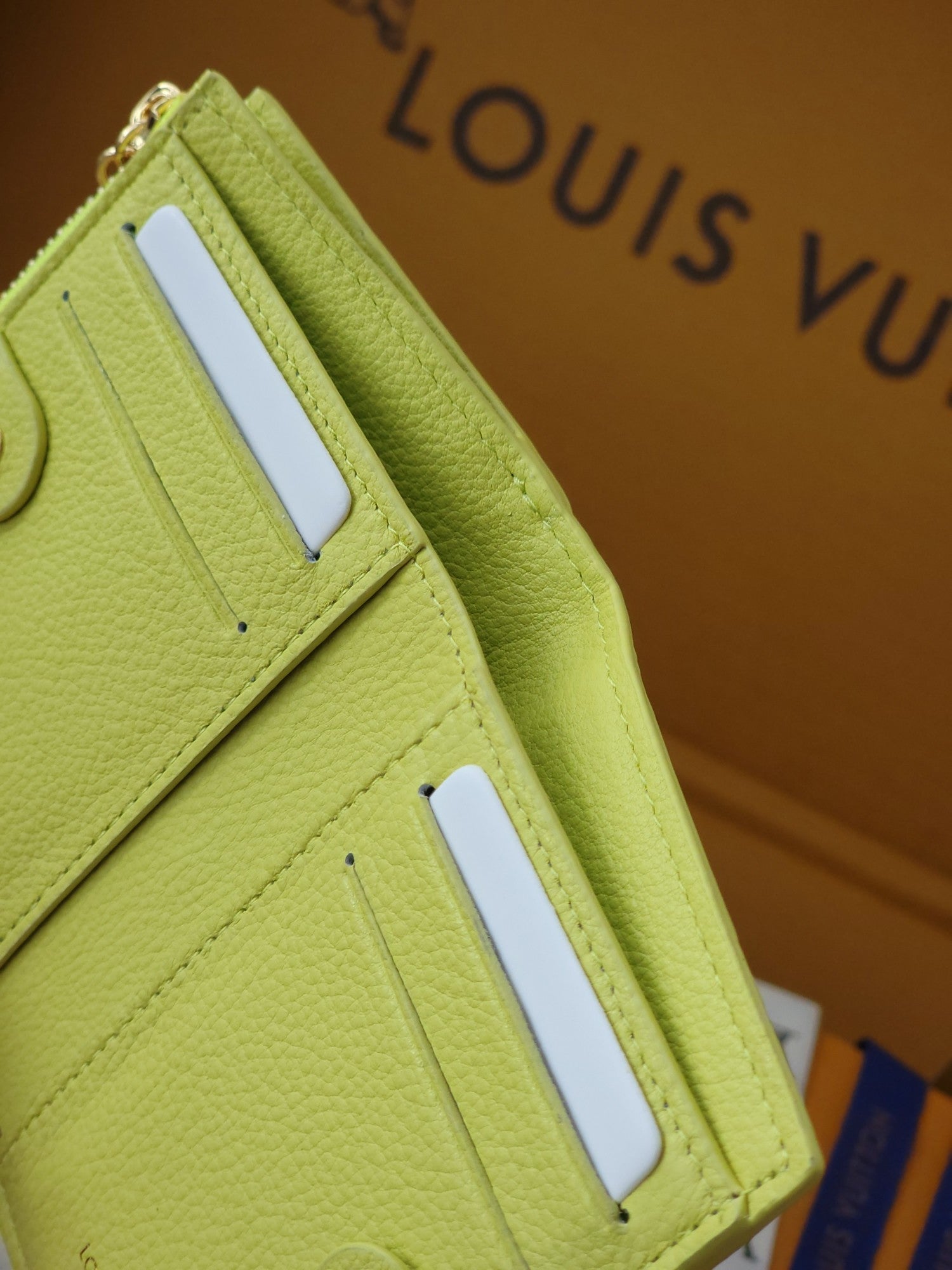LV M14655 Lisa Wallet Light Green Monogram Embossed cowhide GHW
