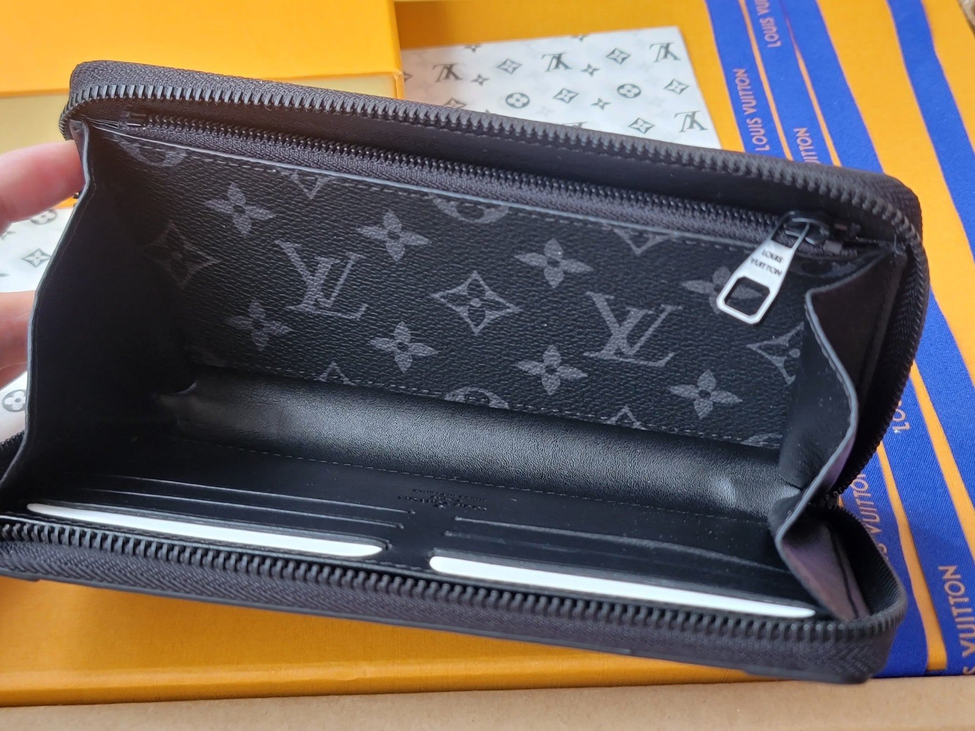 LV Trunk Zippy Wallet Black Monogram Eclipse Canvas