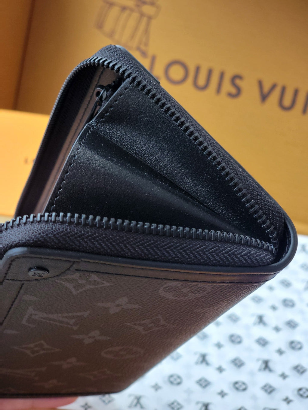 LV Trunk Zippy Wallet Black Monogram Eclipse Canvas