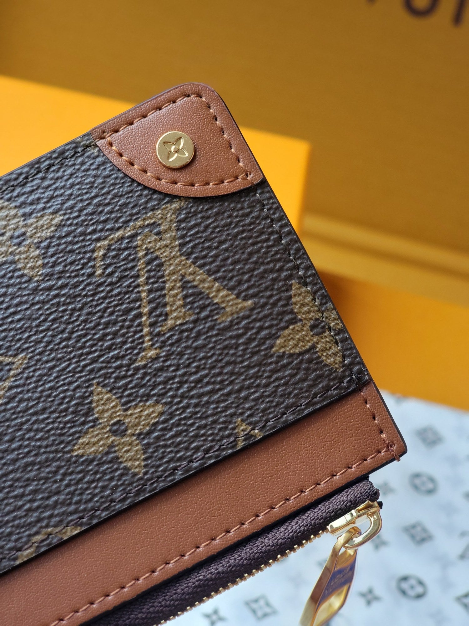 LV Card Holder Trunk Brown Monogram Canvas & Cowhide