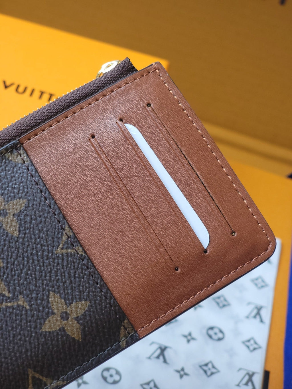 LV Card Holder Trunk Brown Monogram Canvas & Cowhide