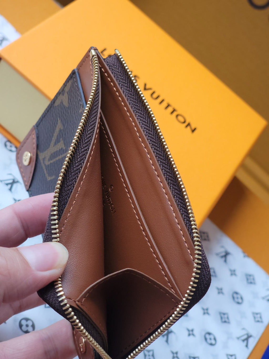 LV Card Holder Trunk Brown Monogram Canvas & Cowhide