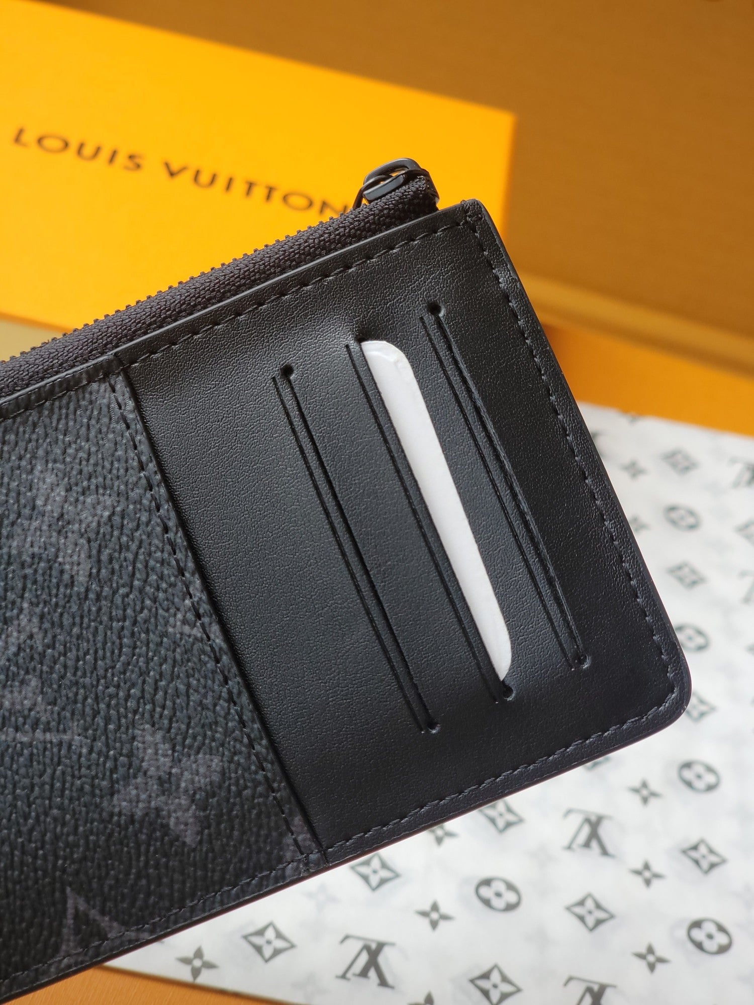 LV Card Holder Trunk Black Monogram Eclipse Canvas