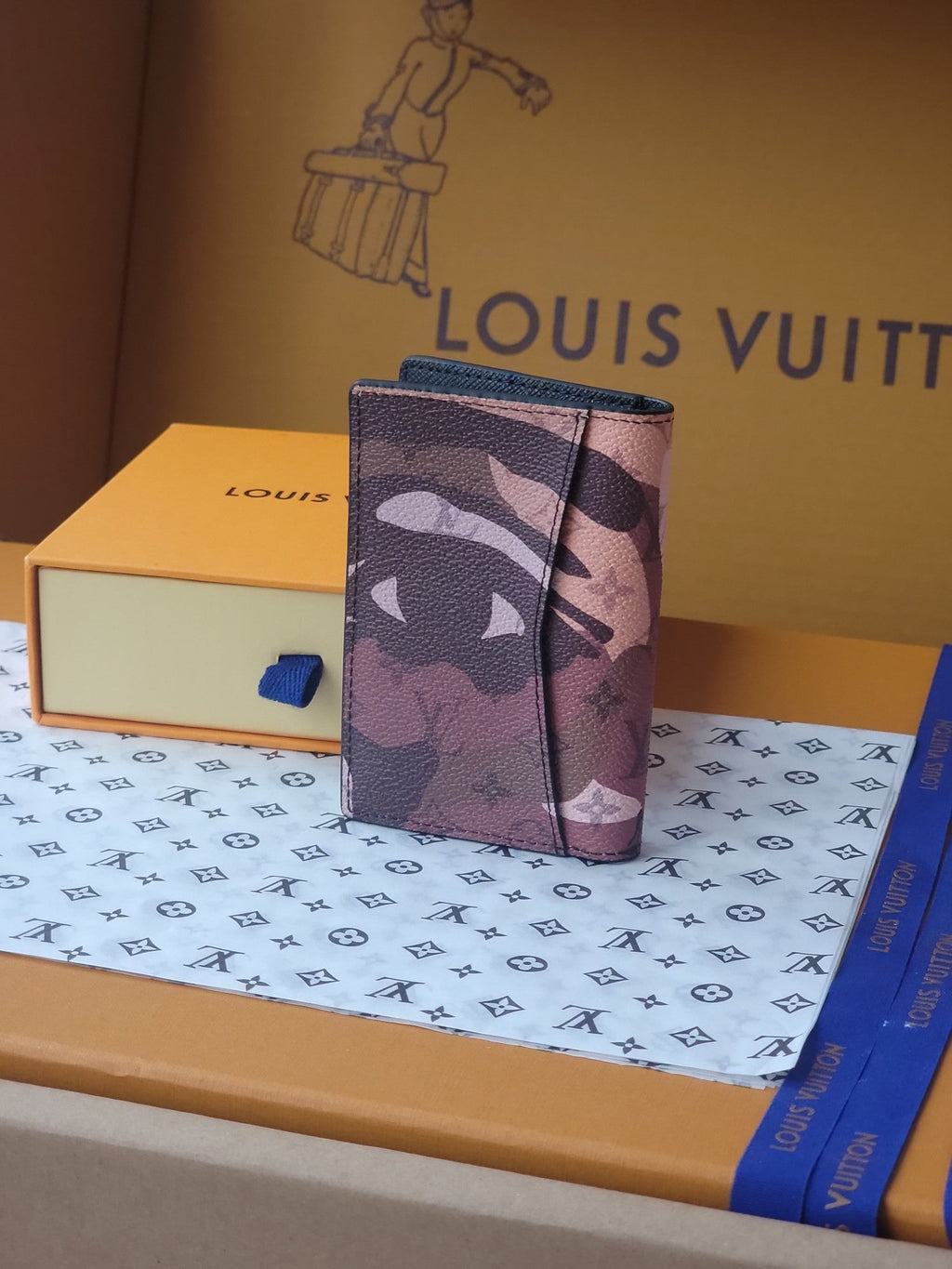 LV M82574 Faces Pocket Organizer Brown Monogram Canvas & Cowhide