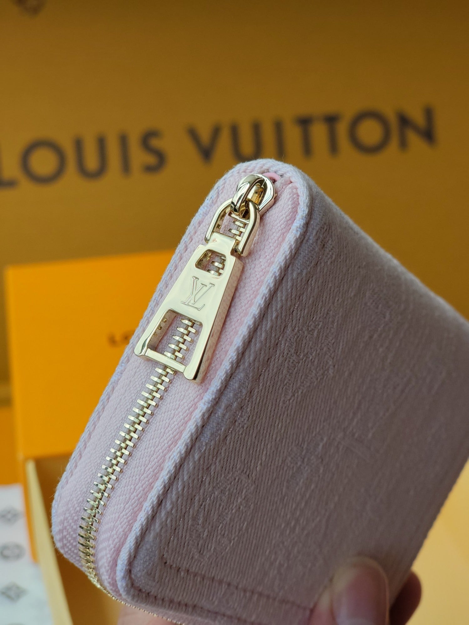 LV Zippy Coin Purse Pink Monogram Denim - Light GHW