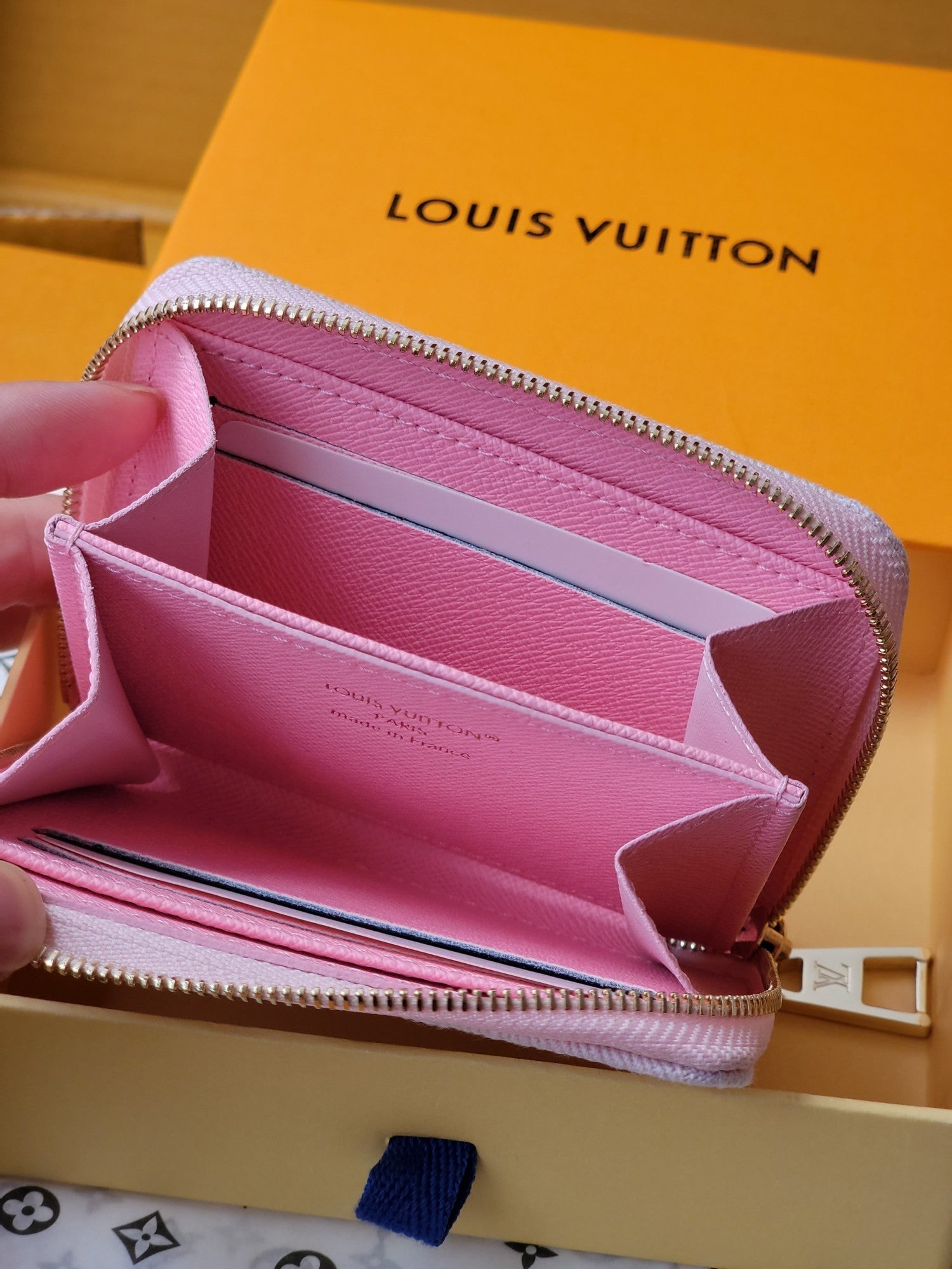 LV Zippy Coin Purse Pink Monogram Denim - Light GHW