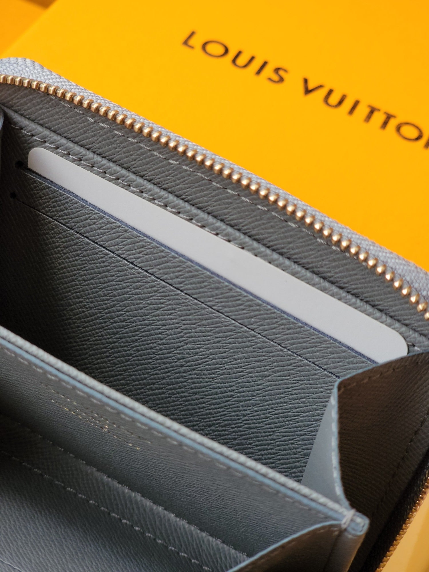 LV Zippy Coin Purse Grey Monogram Denim - Light GHW