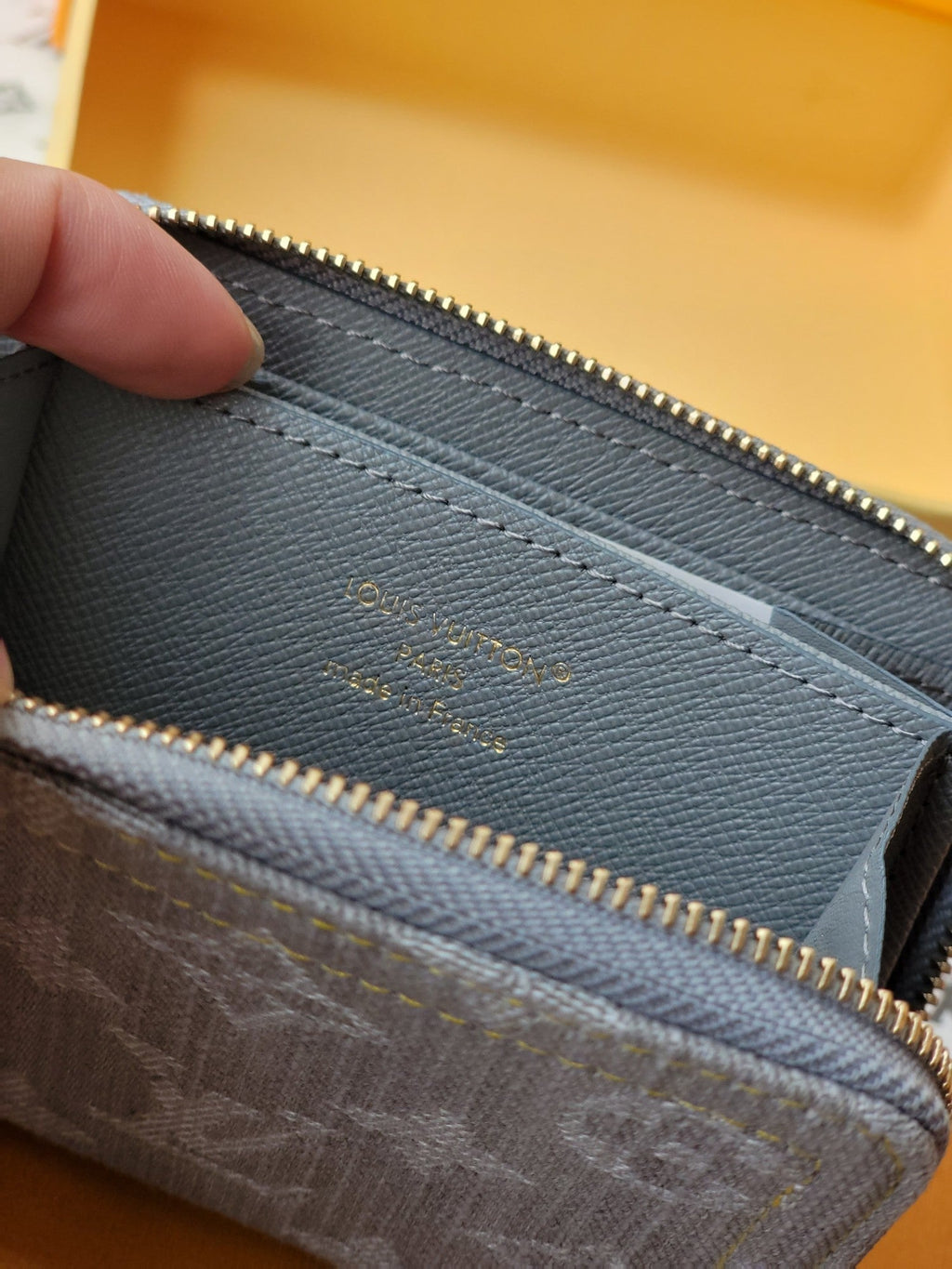 LV Zippy Coin Purse Grey Monogram Denim - Light GHW