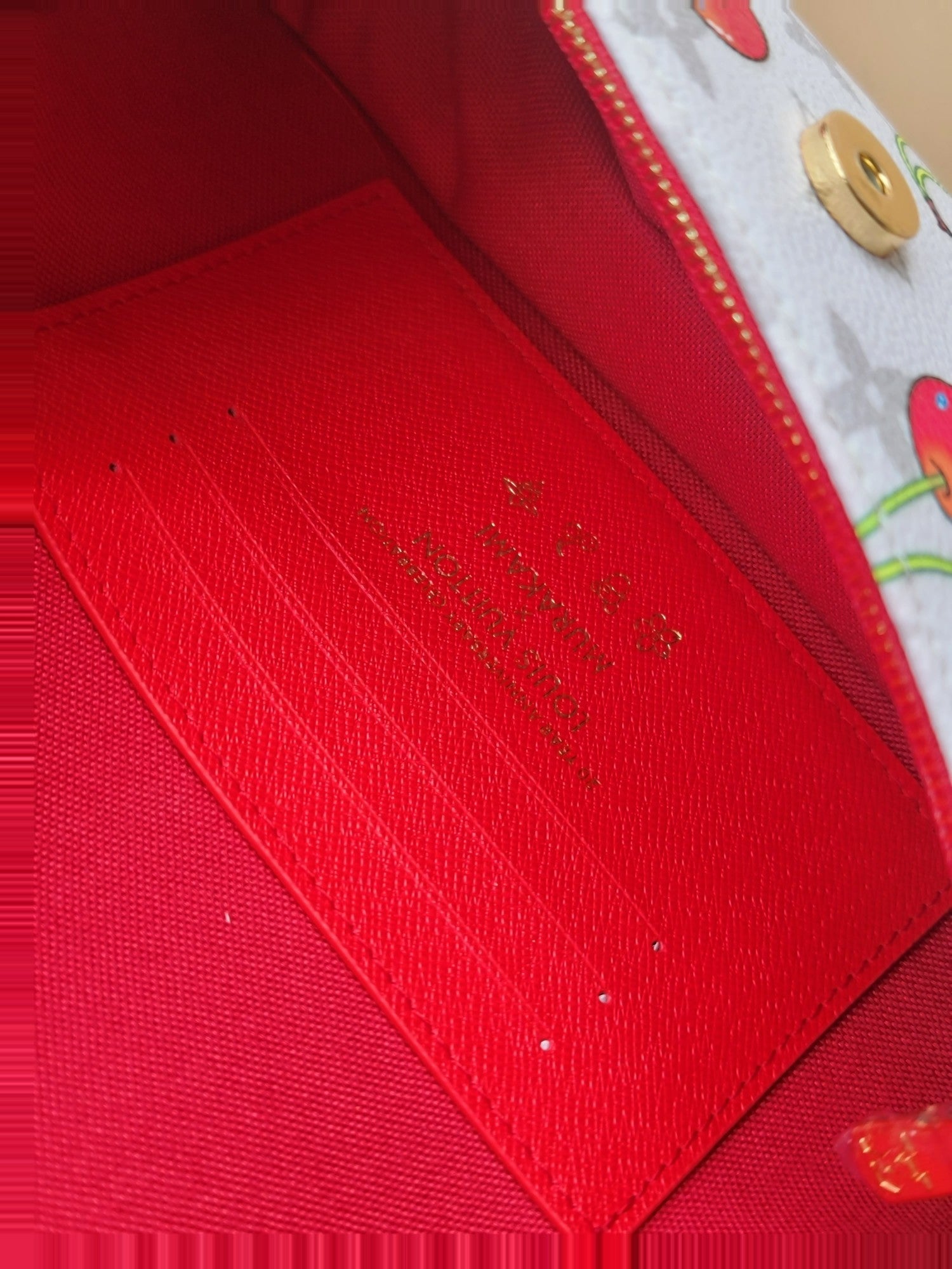 LV x TM M14239  Wallet On Chain Ivy White Monogram cherry Canvas GHW