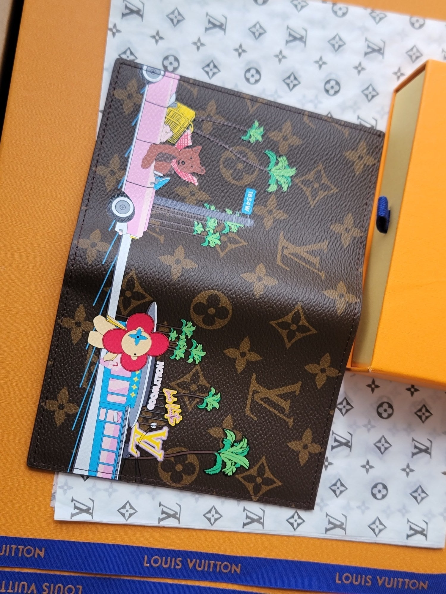 LV Passport Cover Pink Monogram Vivienne Fuchsia