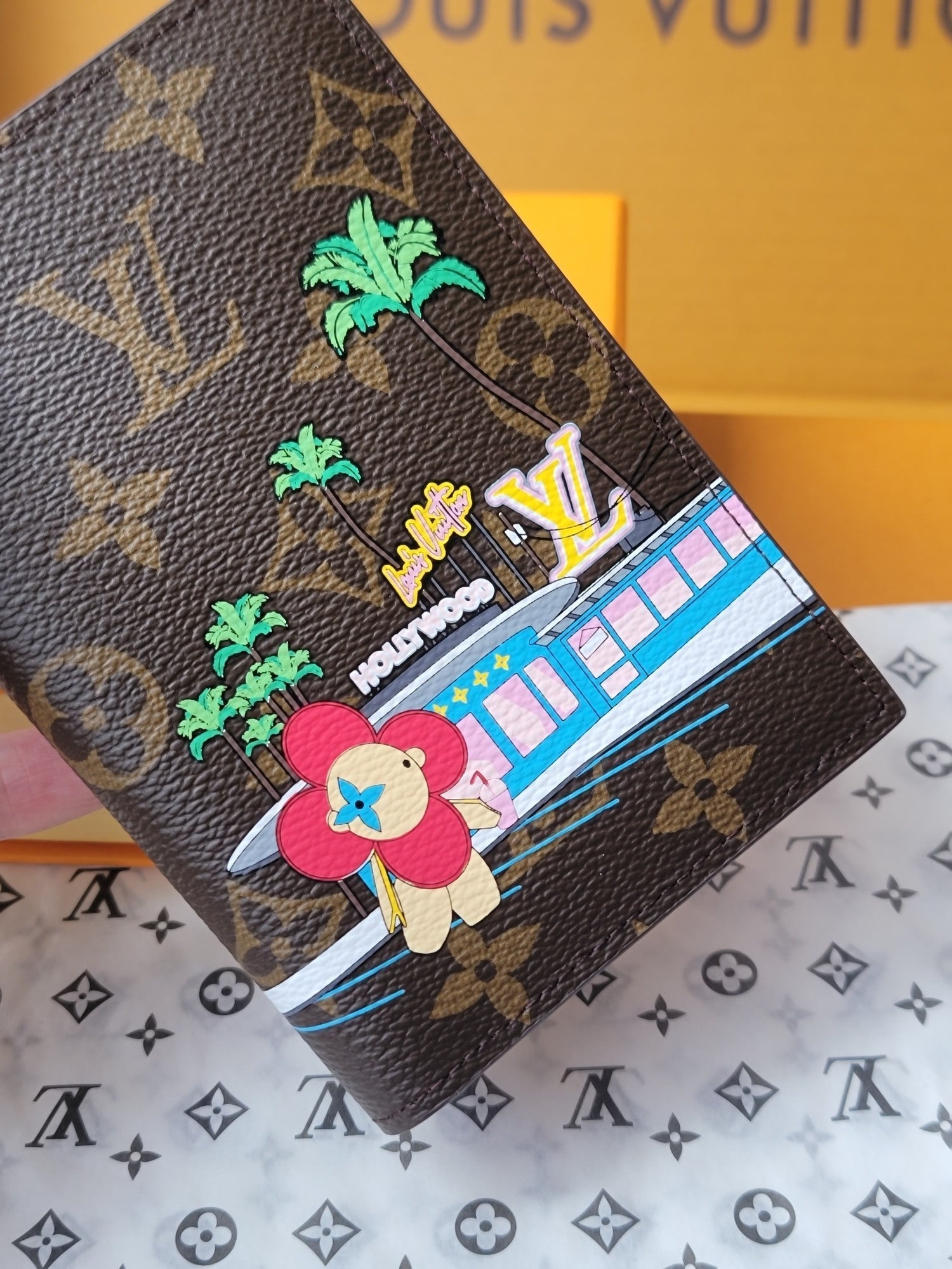 LV Passport Cover Pink Monogram Vivienne Fuchsia