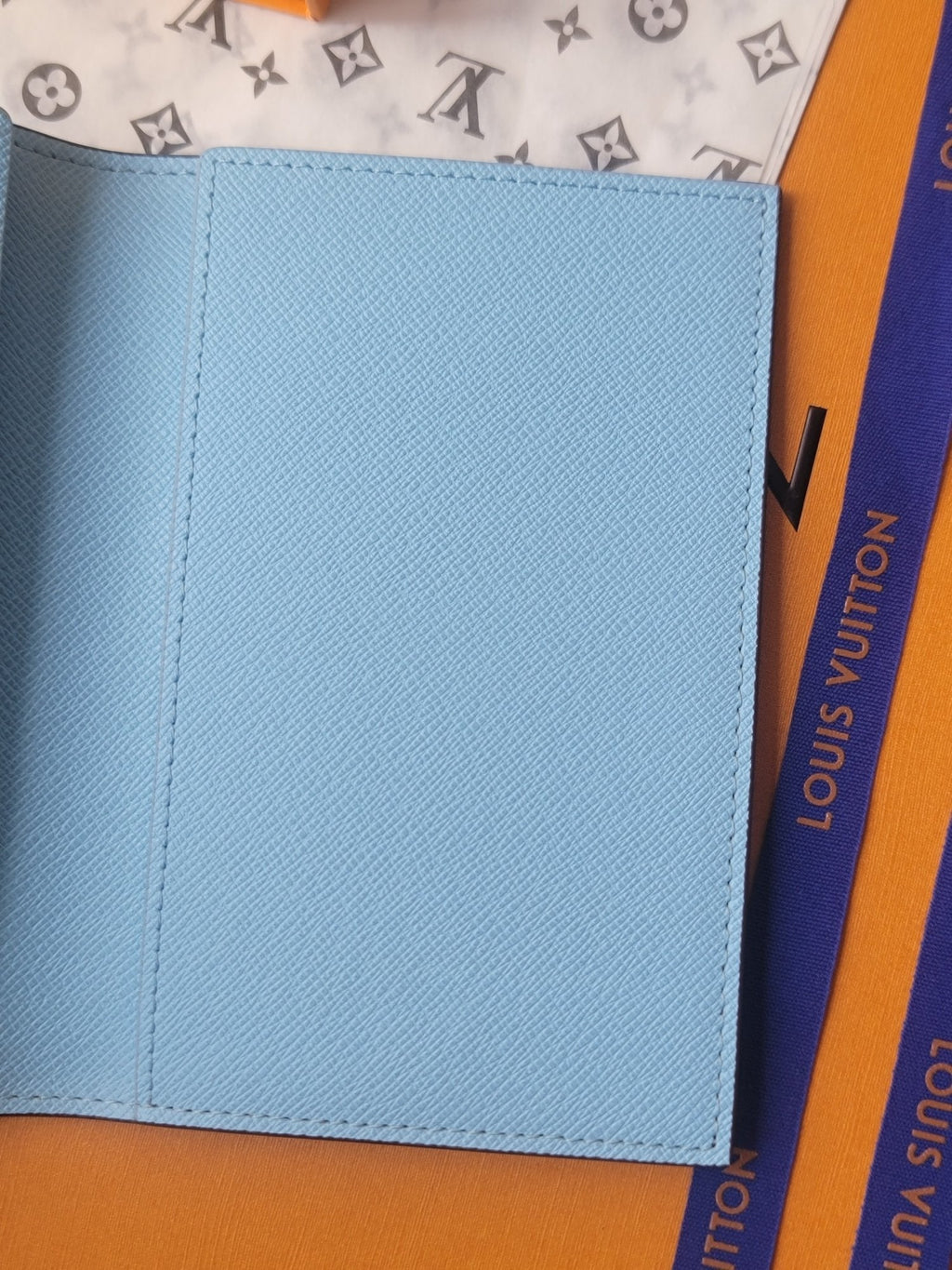 LV Passport Cover Blue Monogram Vivienne Myosotis