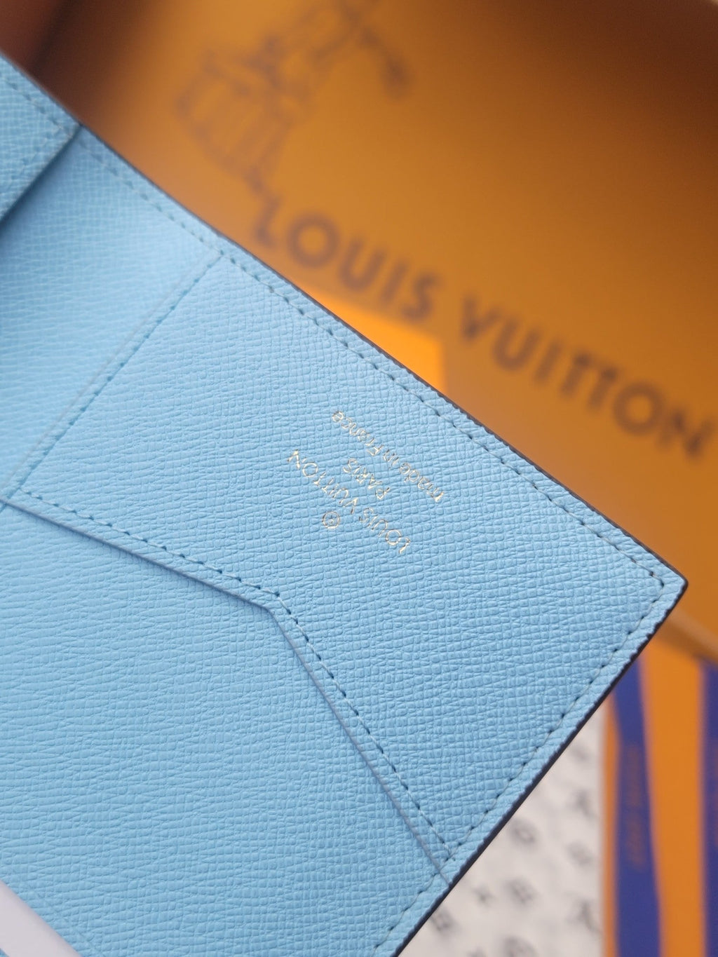 LV Passport Cover Blue Monogram Vivienne Myosotis