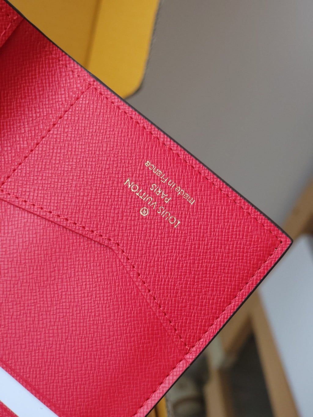 LV Passport Cover Red Monogram Vivienne Paris Lining