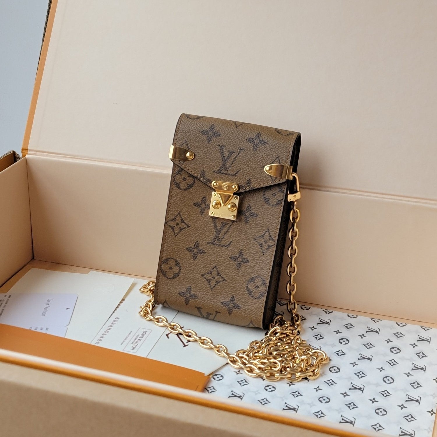 LV Phone Pouch Métis Light Brown Monogram Canvas GHW