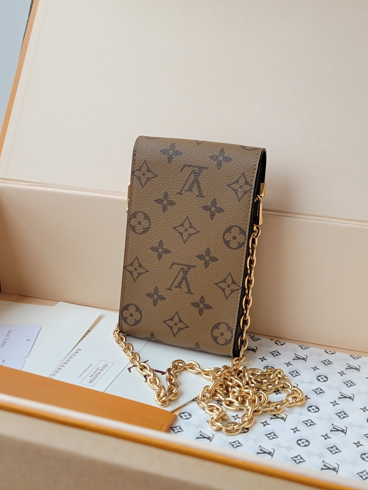 LV Phone Pouch Métis Light Brown Monogram Canvas GHW