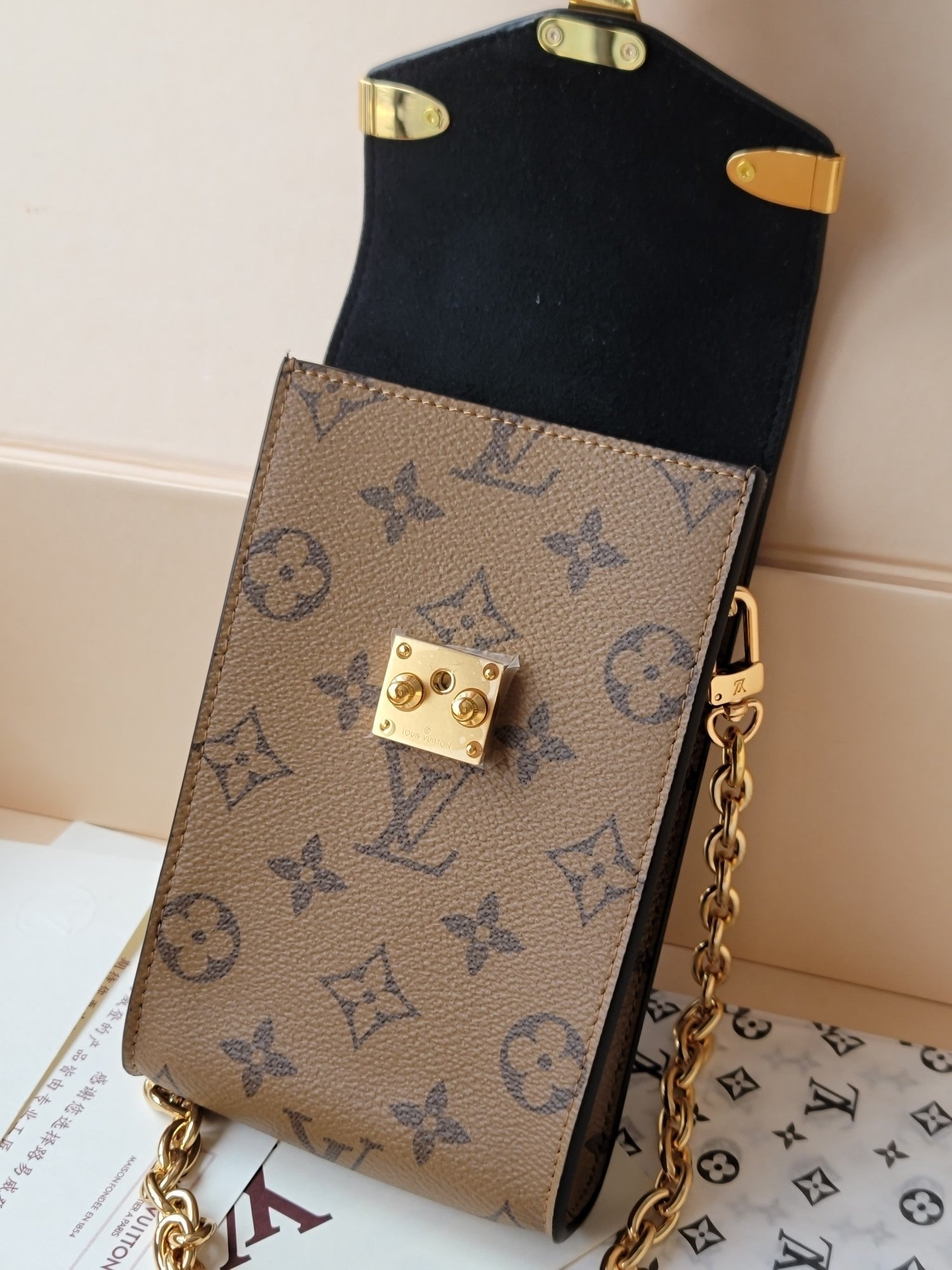 LV Phone Pouch Métis Light Brown Monogram Canvas GHW