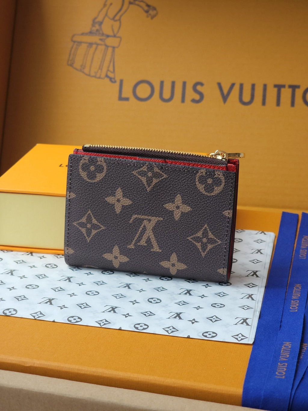 LV x TM Lisa Wallet  Brown Monogram Canvas With Cherry Motif