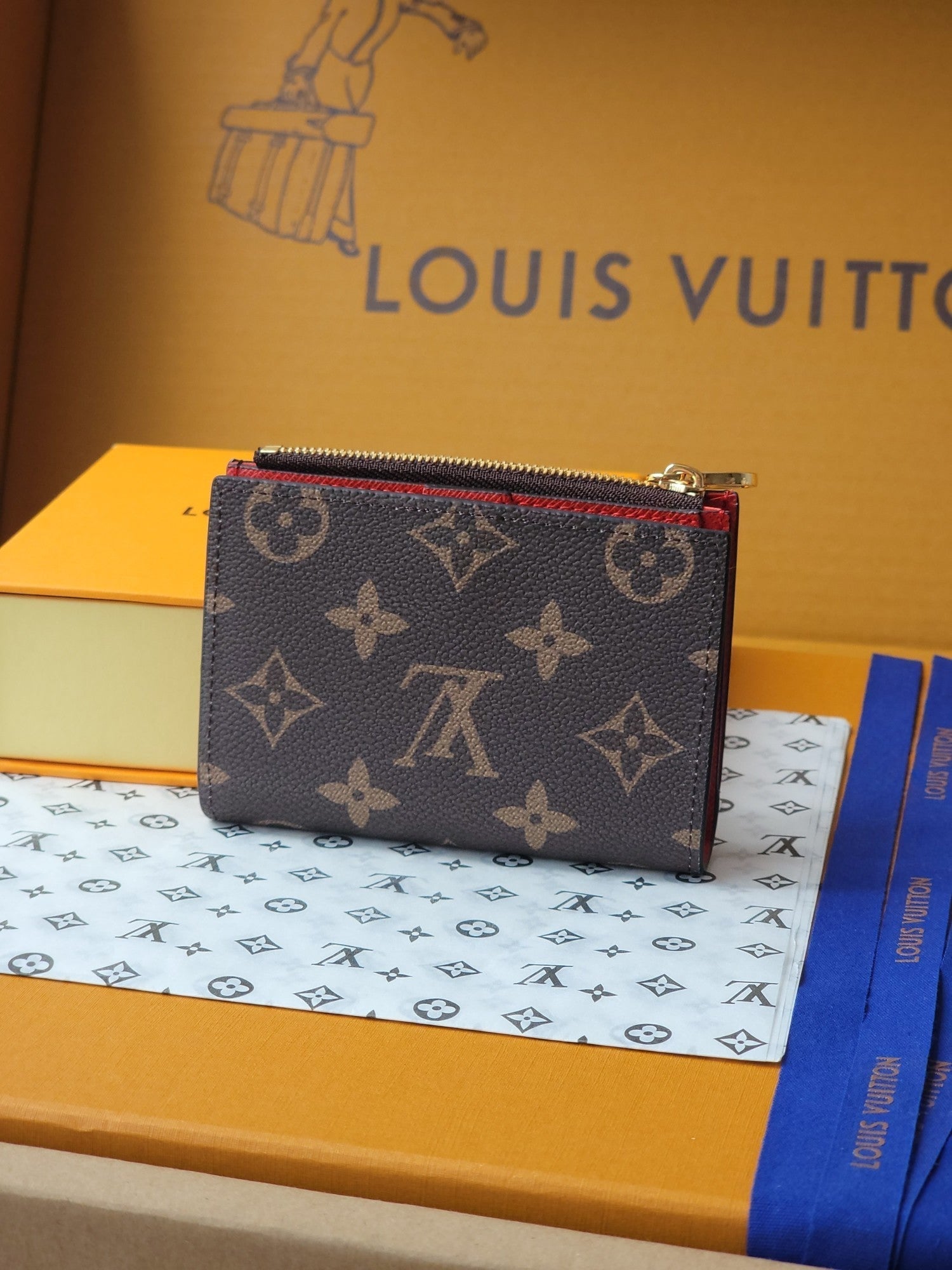 LV x TM Lisa Wallet  Brown Monogram Canvas With Cherry Motif