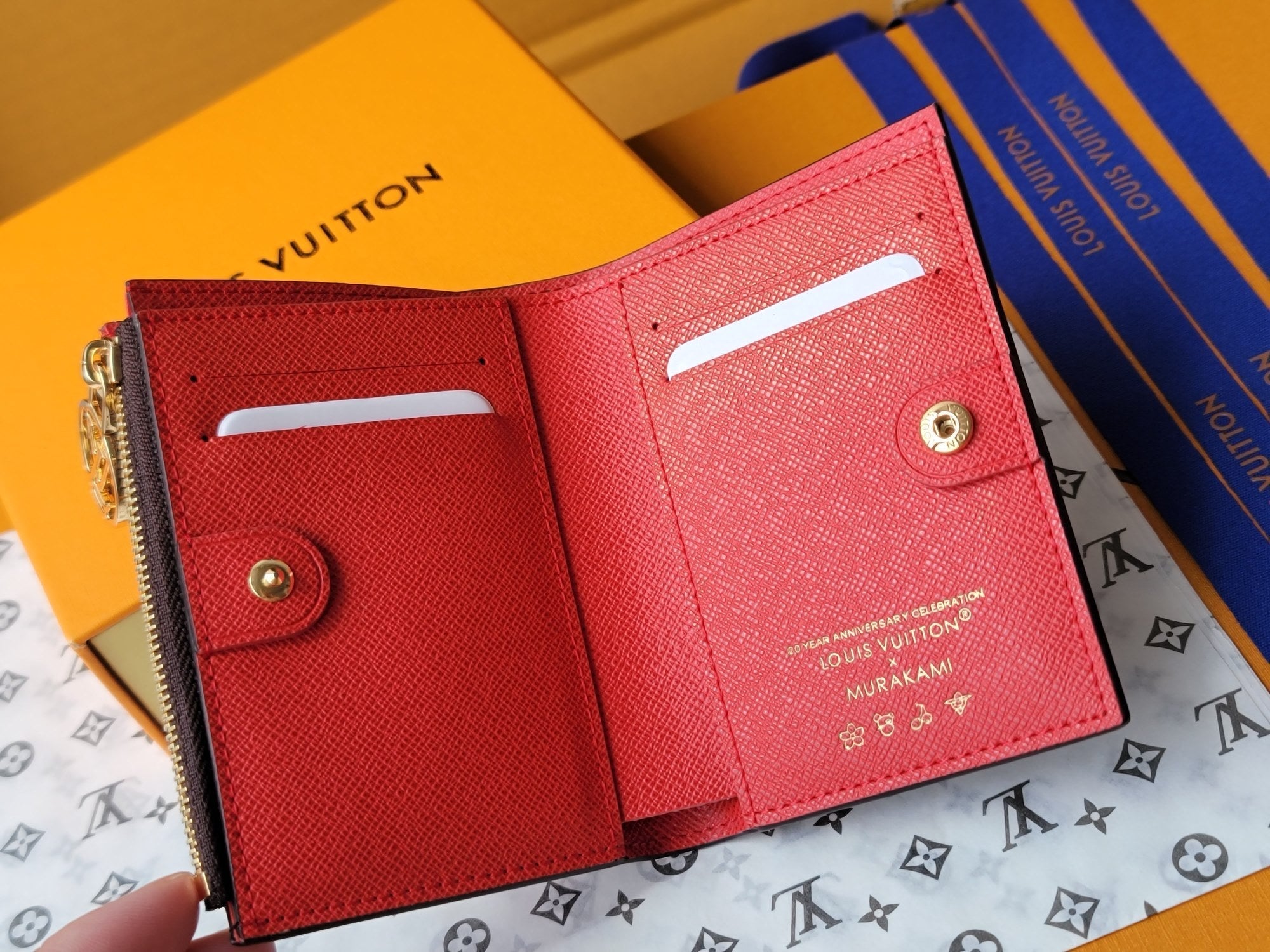 LV x TM Lisa Wallet  Brown Monogram Canvas With Cherry Motif