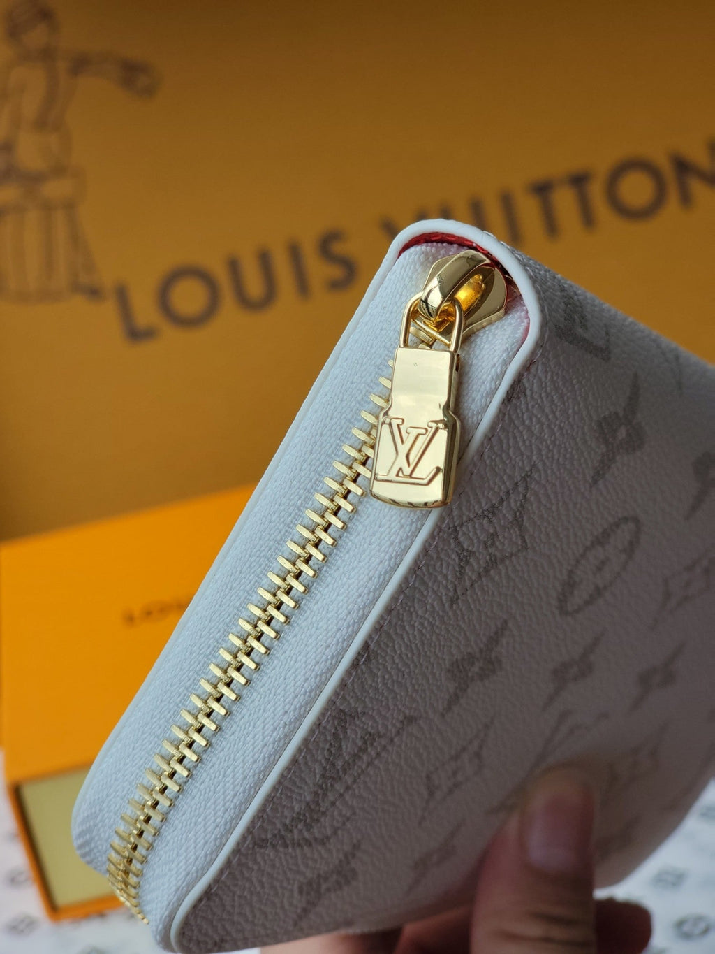LV x TM Zippy Wallet White Monogram Canvas With Cherry Motif
