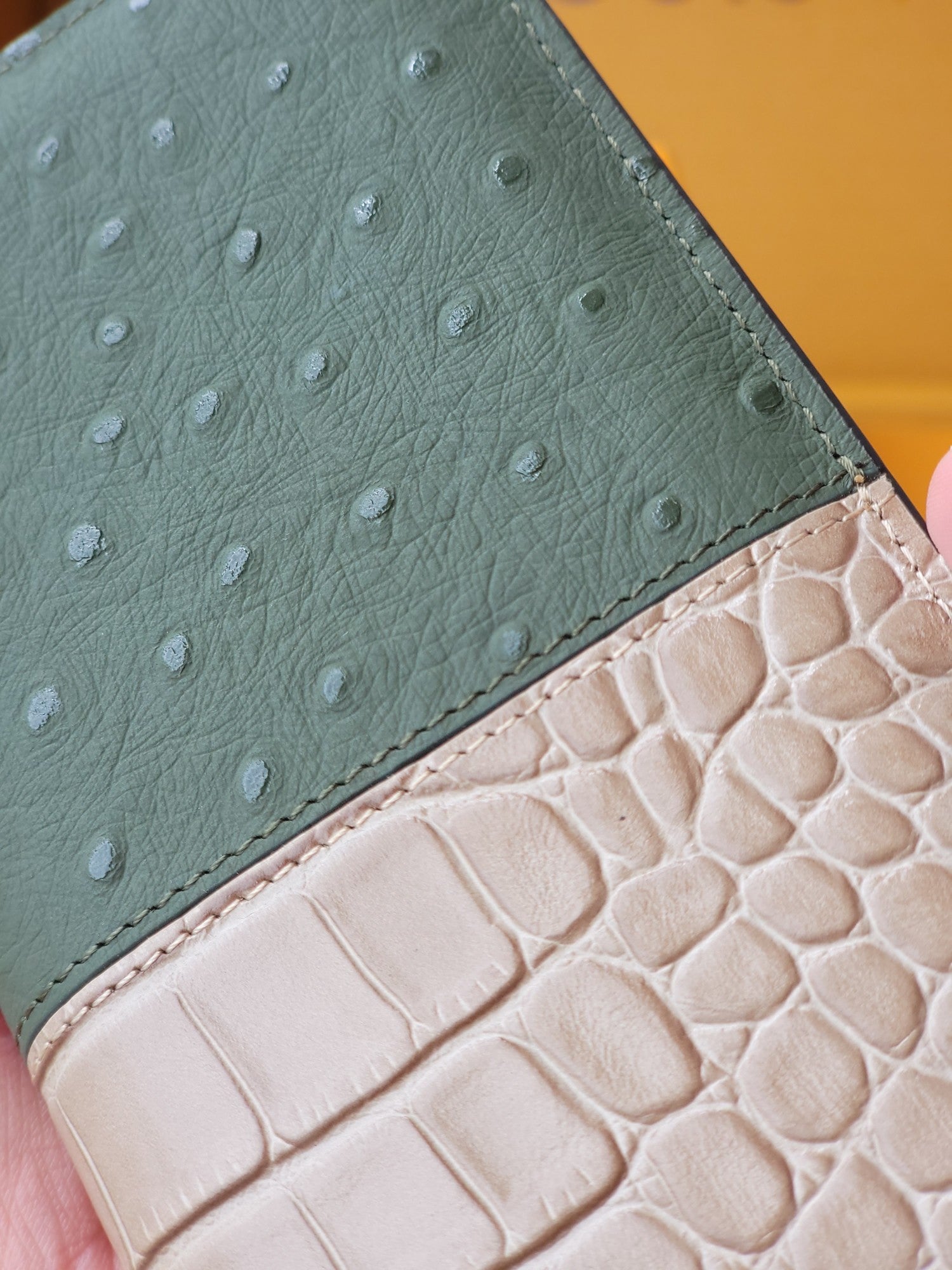 LV M84668 Brazza Wallet Multicolor Alligator Ostrich Calfskin