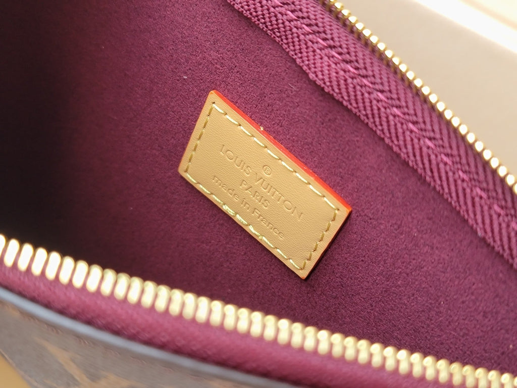 LV M46203 Carryall Pochette Brown Monogram Canvas & Cowhide