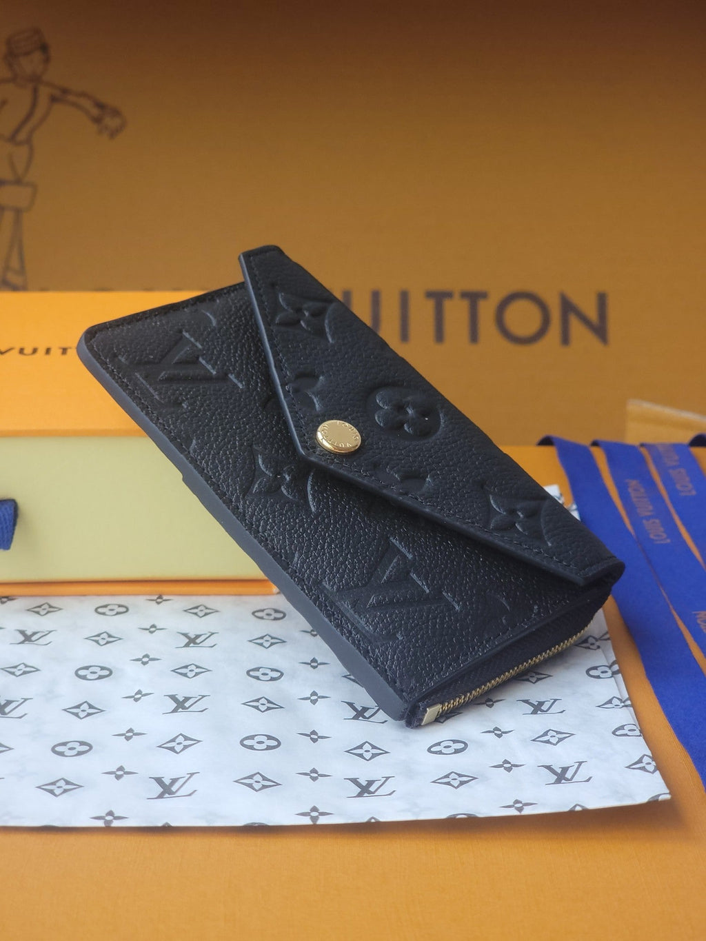 LV Card Holder Recto Verso Black Monogram Empreinte Cowhide GHW