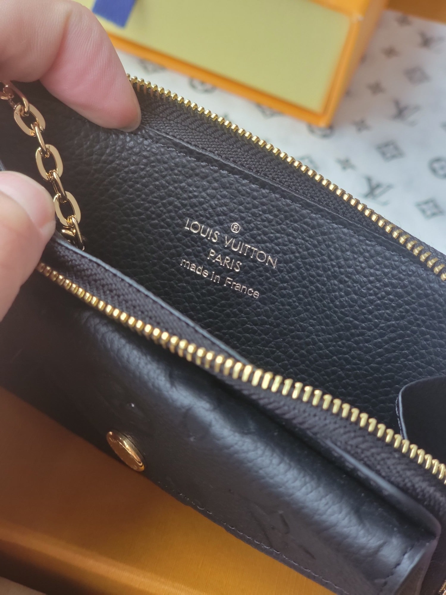 LV Card Holder Recto Verso Black Monogram Empreinte Cowhide GHW