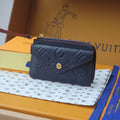 LV Card Holder Recto Verso With Red Border Black Monogram Empreinte Cowhide GHW