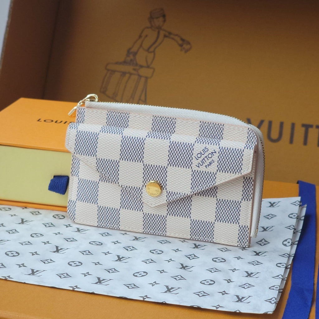 LV Card Holder Recto Verso White Damier Canvas & Cowhide GHW