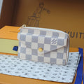 LV Card Holder Recto Verso White Damier Canvas & Cowhide GHW