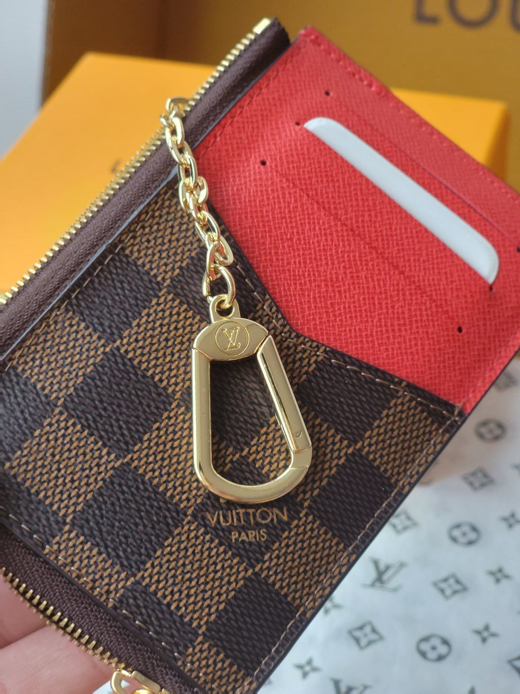 LV Card Holder Recto Verso Brown Damier Canvas & Cowhide GHW