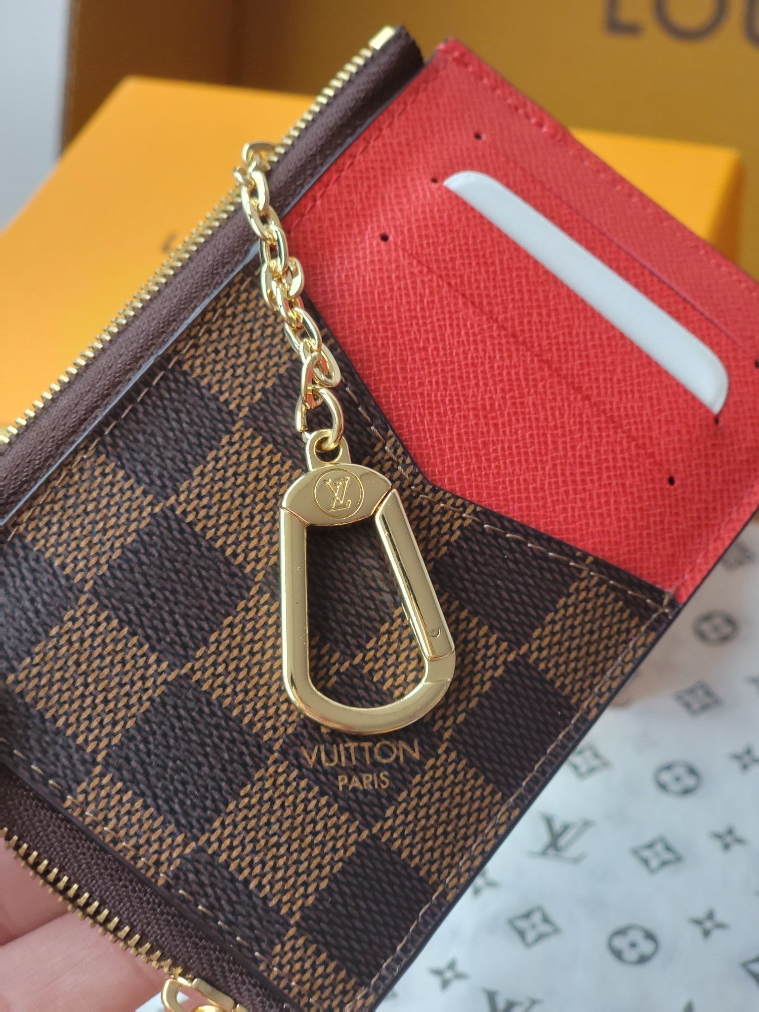 LV Card Holder Recto Verso Brown Damier Canvas & Cowhide GHW