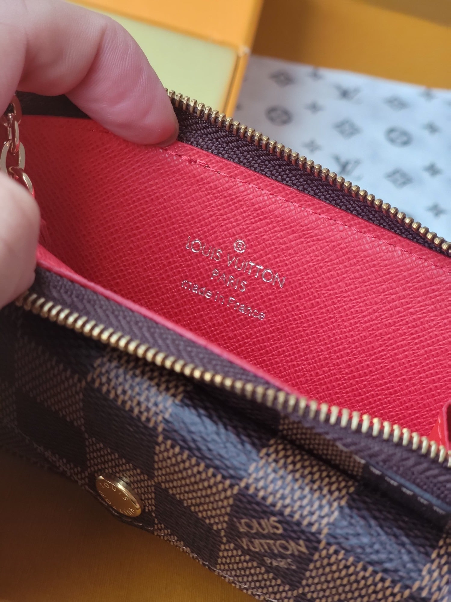 LV Card Holder Recto Verso Brown Damier Canvas & Cowhide GHW